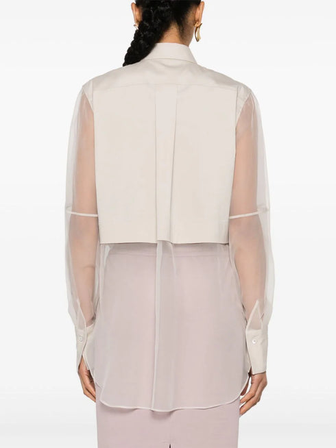 Monili-chain panelled shirt